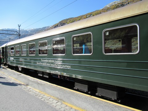 Autentieke trein van Flm Railway (Myrdal station)