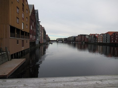 Trondheim gekleurde huizen